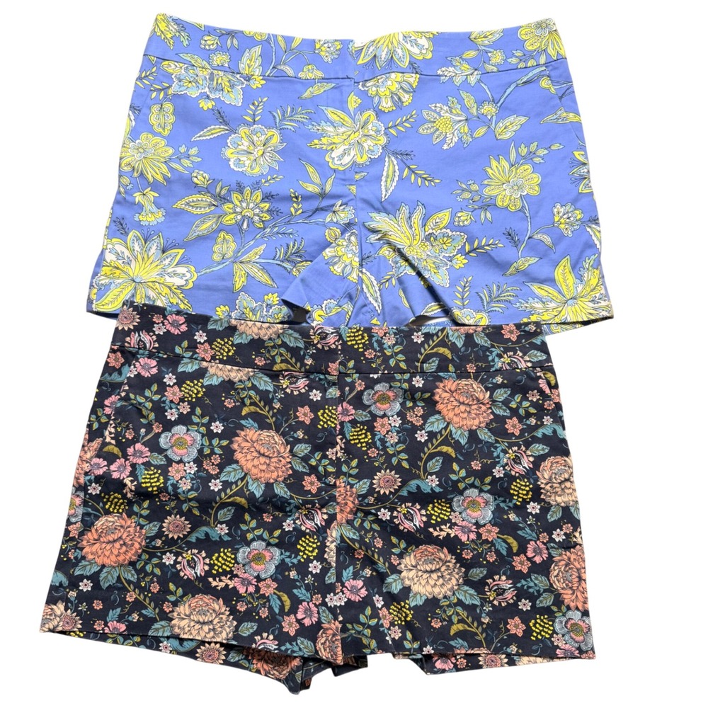 Loft The Riviera Shorts 14 Lot of 2 Floral Print Cotton Blend Preppy Summer